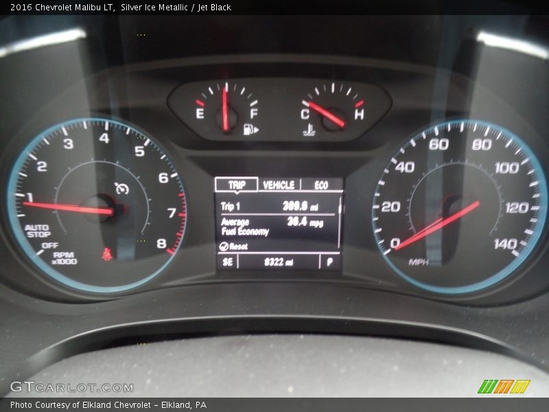 Silver Ice Metallic / Jet Black 2016 Chevrolet Malibu LT
