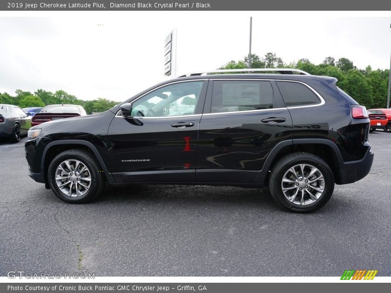 Diamond Black Crystal Pearl / Black 2019 Jeep Cherokee Latitude Plus