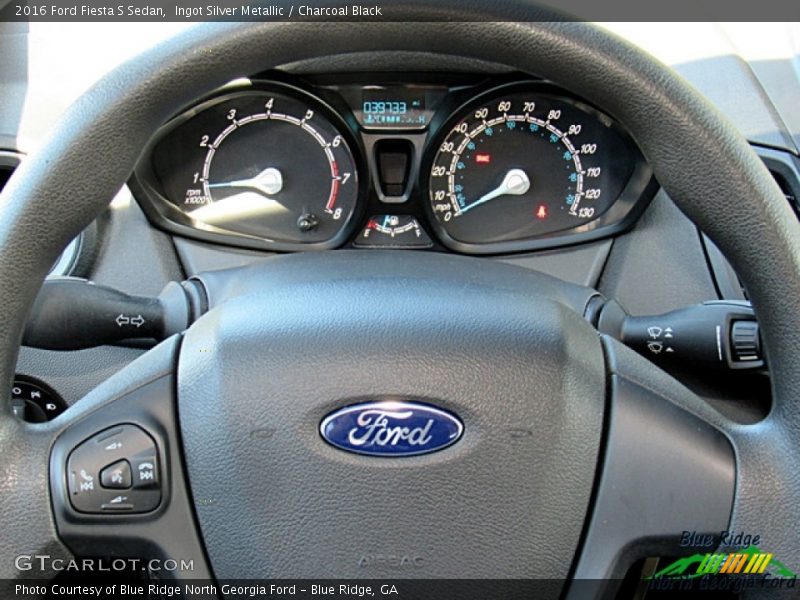 Ingot Silver Metallic / Charcoal Black 2016 Ford Fiesta S Sedan