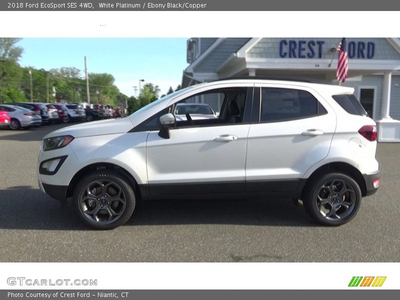 White Platinum / Ebony Black/Copper 2018 Ford EcoSport SES 4WD