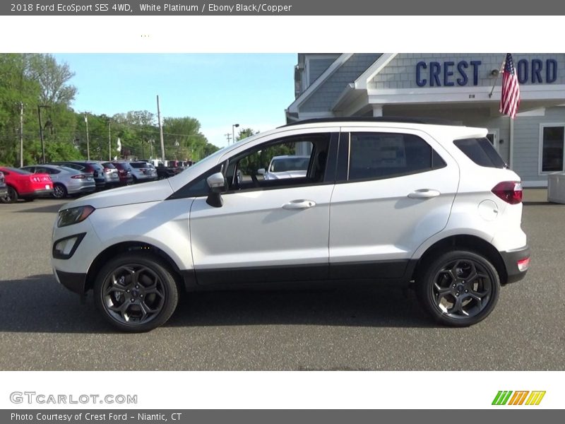White Platinum / Ebony Black/Copper 2018 Ford EcoSport SES 4WD