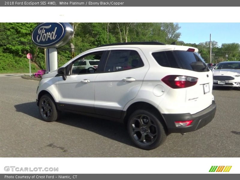White Platinum / Ebony Black/Copper 2018 Ford EcoSport SES 4WD