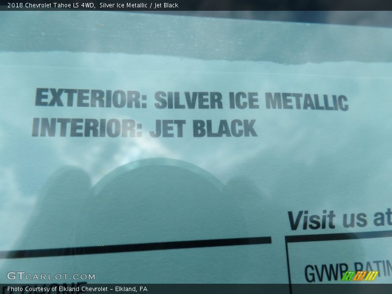 Silver Ice Metallic / Jet Black 2018 Chevrolet Tahoe LS 4WD