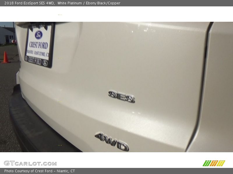 White Platinum / Ebony Black/Copper 2018 Ford EcoSport SES 4WD