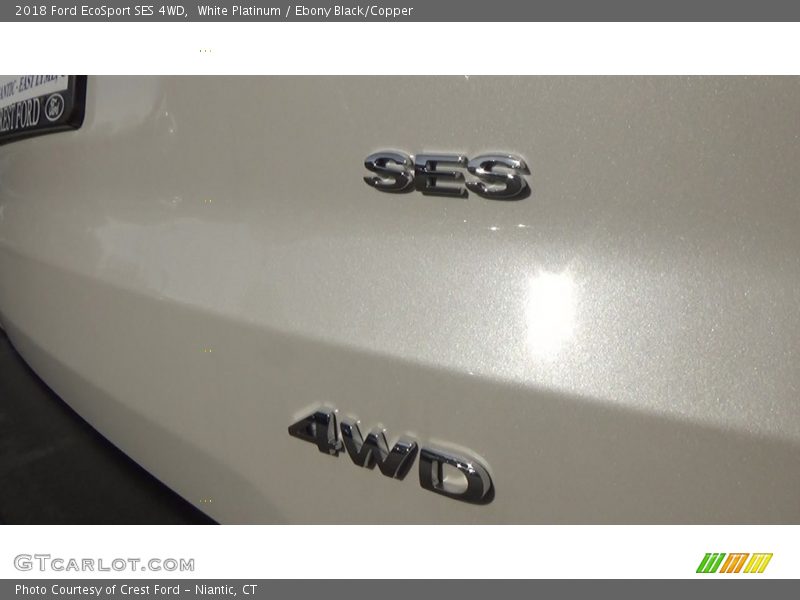 White Platinum / Ebony Black/Copper 2018 Ford EcoSport SES 4WD