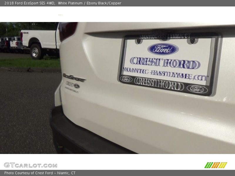 White Platinum / Ebony Black/Copper 2018 Ford EcoSport SES 4WD