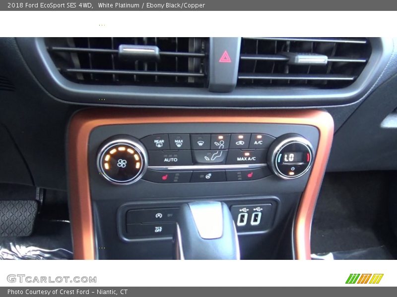 White Platinum / Ebony Black/Copper 2018 Ford EcoSport SES 4WD
