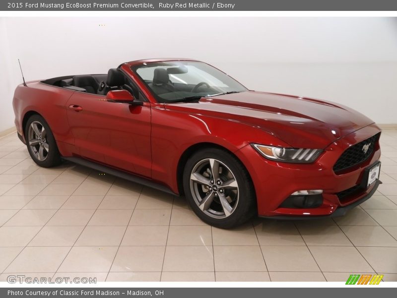 Ruby Red Metallic / Ebony 2015 Ford Mustang EcoBoost Premium Convertible