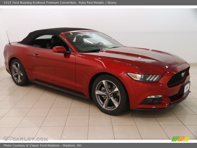 Ruby Red Metallic / Ebony 2015 Ford Mustang EcoBoost Premium Convertible