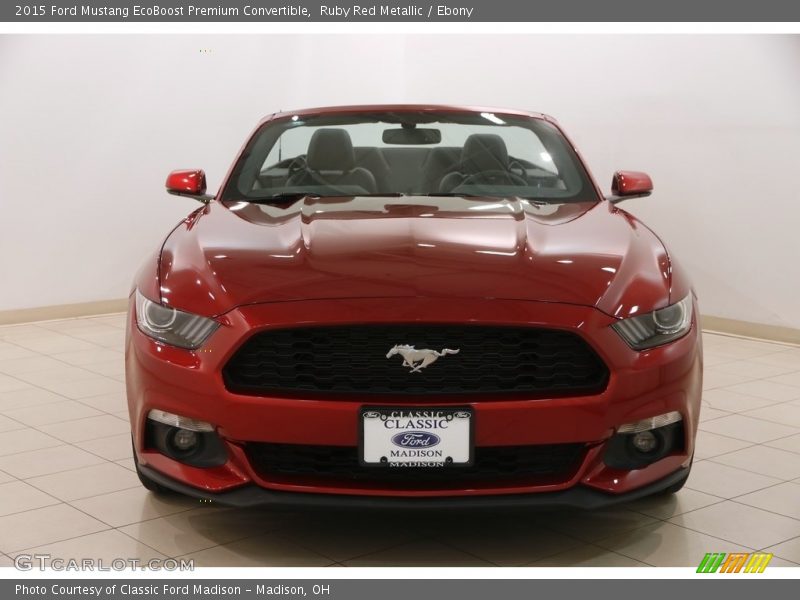 Ruby Red Metallic / Ebony 2015 Ford Mustang EcoBoost Premium Convertible