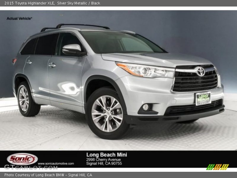 Silver Sky Metallic / Black 2015 Toyota Highlander XLE