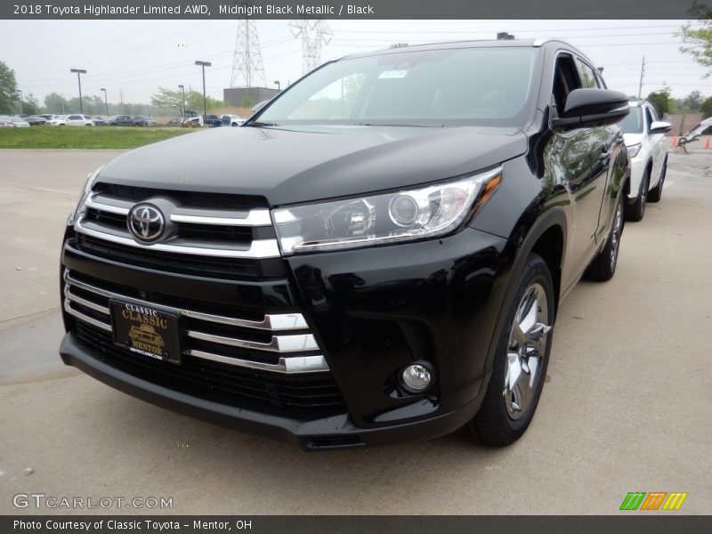 Midnight Black Metallic / Black 2018 Toyota Highlander Limited AWD