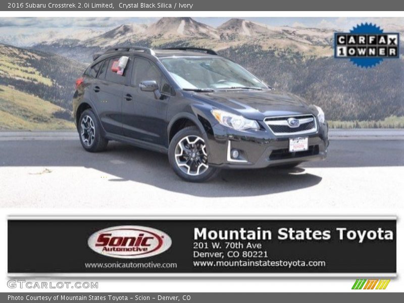Crystal Black Silica / Ivory 2016 Subaru Crosstrek 2.0i Limited