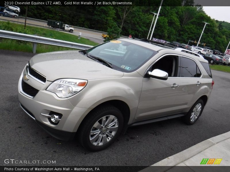 Gold Mist Metallic / Jet Black/Brownstone 2010 Chevrolet Equinox LTZ AWD