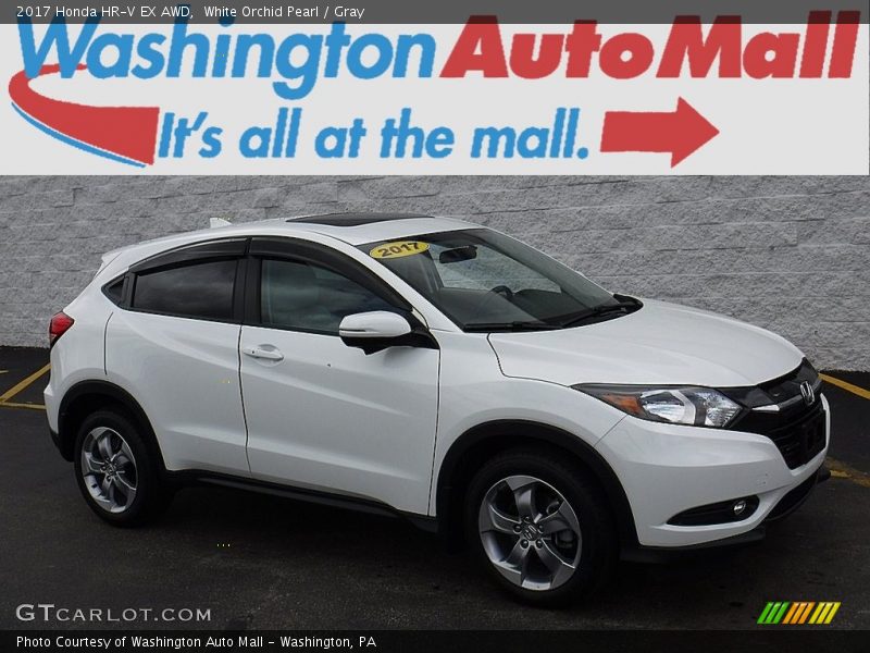 White Orchid Pearl / Gray 2017 Honda HR-V EX AWD