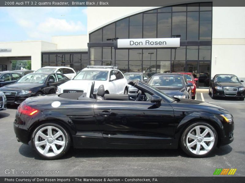 Brilliant Black / Black 2008 Audi TT 3.2 quattro Roadster