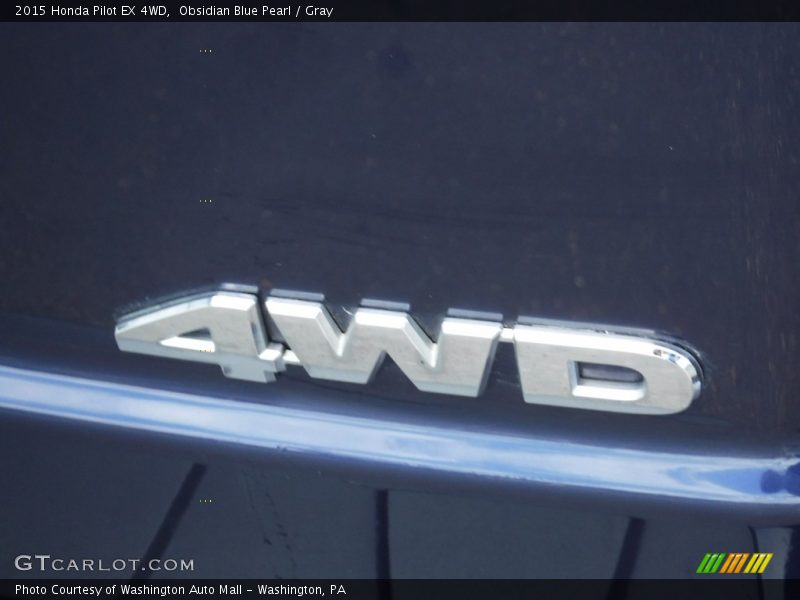 Obsidian Blue Pearl / Gray 2015 Honda Pilot EX 4WD