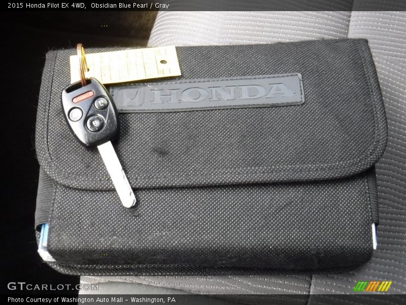 Obsidian Blue Pearl / Gray 2015 Honda Pilot EX 4WD