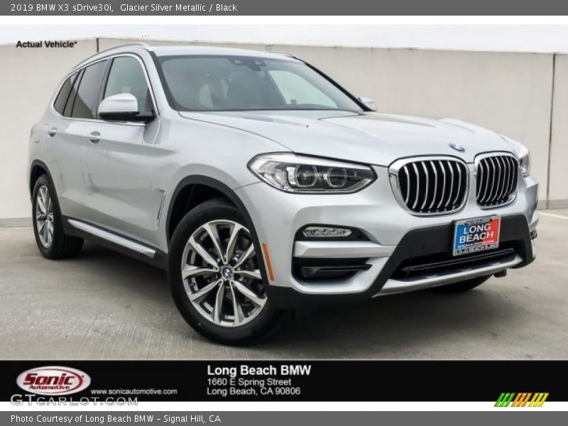 Glacier Silver Metallic / Black 2019 BMW X3 sDrive30i