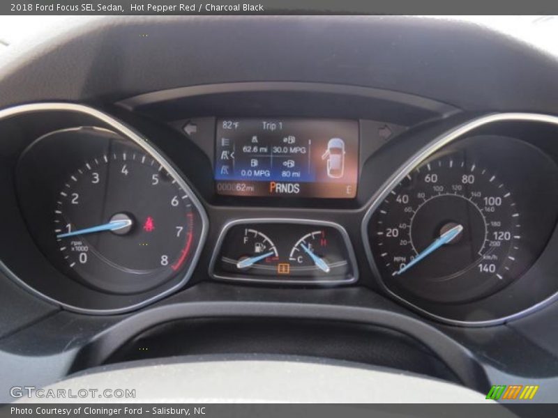 Hot Pepper Red / Charcoal Black 2018 Ford Focus SEL Sedan