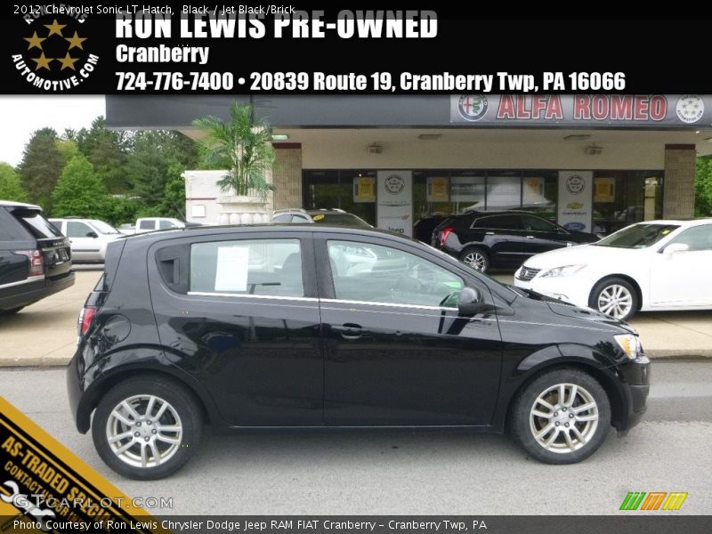 Black / Jet Black/Brick 2012 Chevrolet Sonic LT Hatch