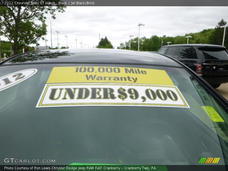 Black / Jet Black/Brick 2012 Chevrolet Sonic LT Hatch