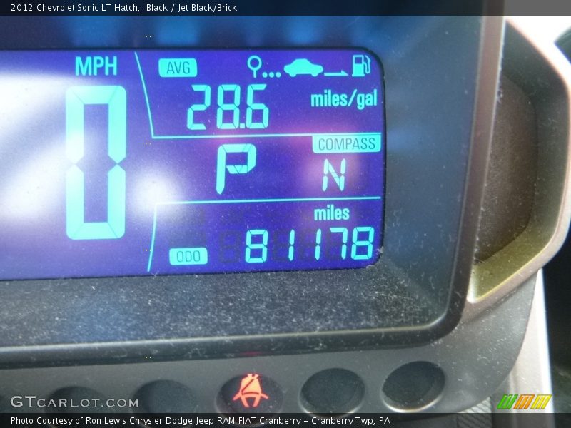 Black / Jet Black/Brick 2012 Chevrolet Sonic LT Hatch