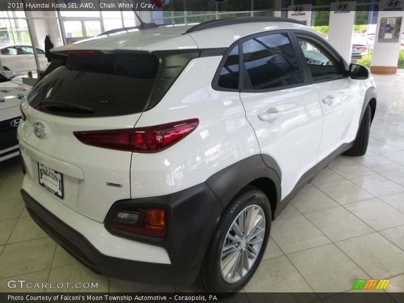 Chalk White / Gray 2018 Hyundai Kona SEL AWD