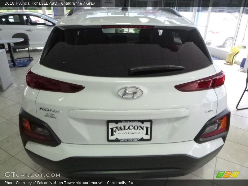 Chalk White / Gray 2018 Hyundai Kona SEL AWD