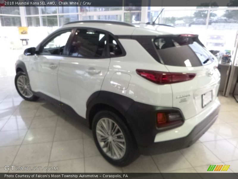 Chalk White / Gray 2018 Hyundai Kona SEL AWD