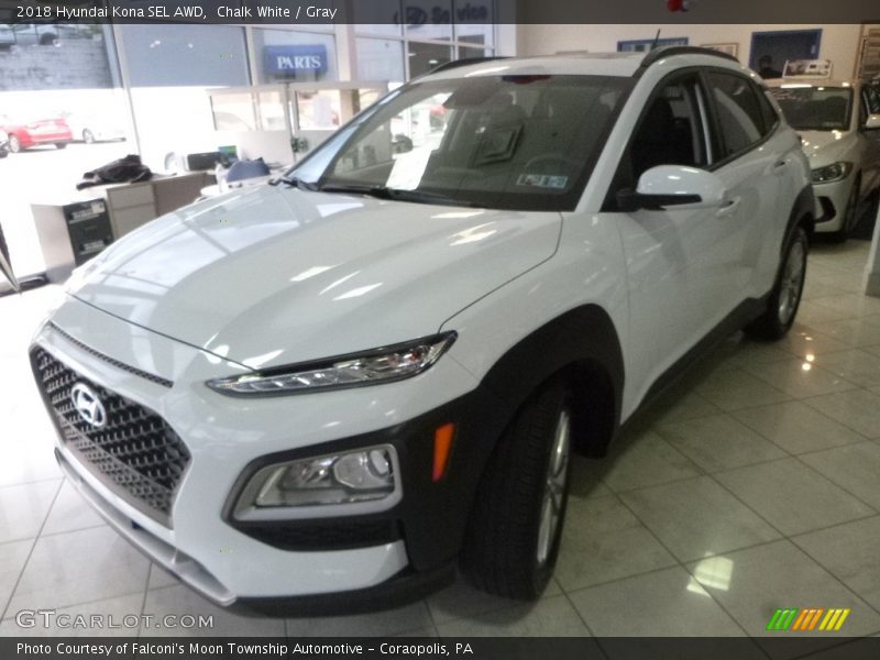 Chalk White / Gray 2018 Hyundai Kona SEL AWD