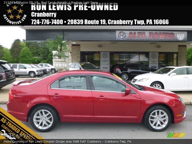 Red Candy Metallic / Medium Light Stone 2012 Ford Fusion SEL V6