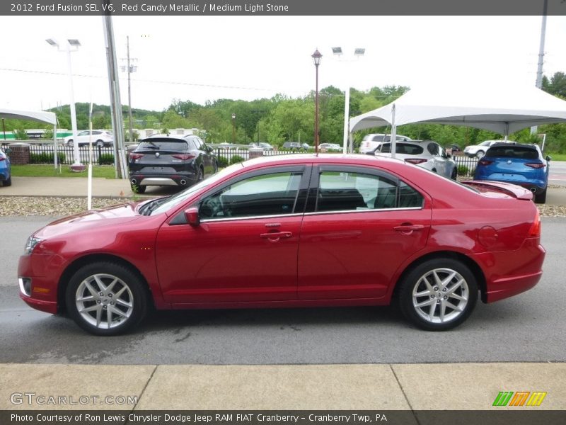 Red Candy Metallic / Medium Light Stone 2012 Ford Fusion SEL V6