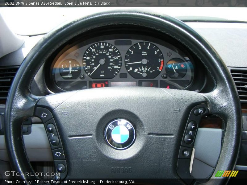 Steel Blue Metallic / Black 2002 BMW 3 Series 325i Sedan