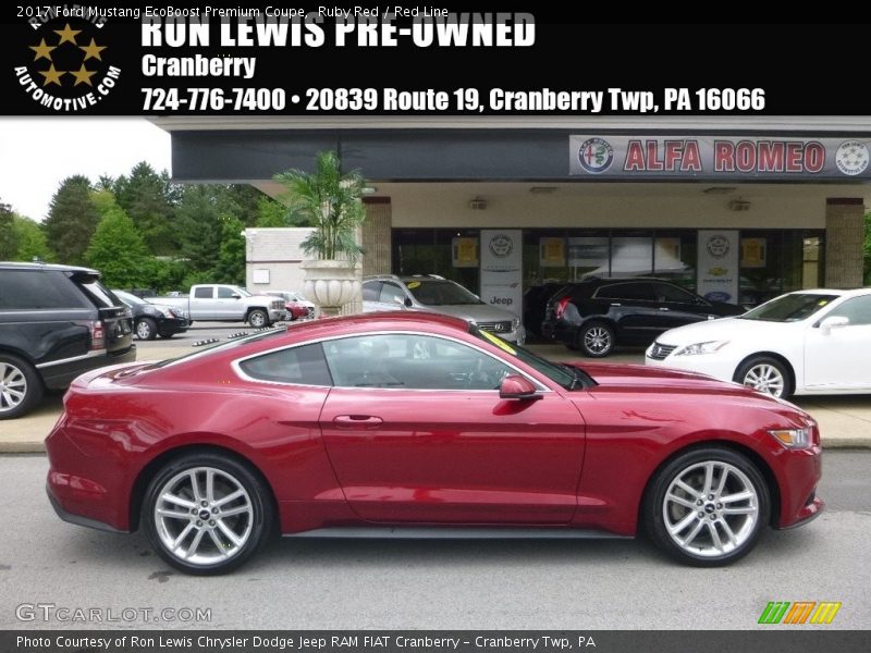 Ruby Red / Red Line 2017 Ford Mustang EcoBoost Premium Coupe