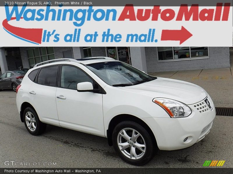 Phantom White / Black 2010 Nissan Rogue SL AWD