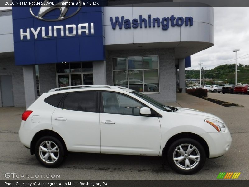 Phantom White / Black 2010 Nissan Rogue SL AWD