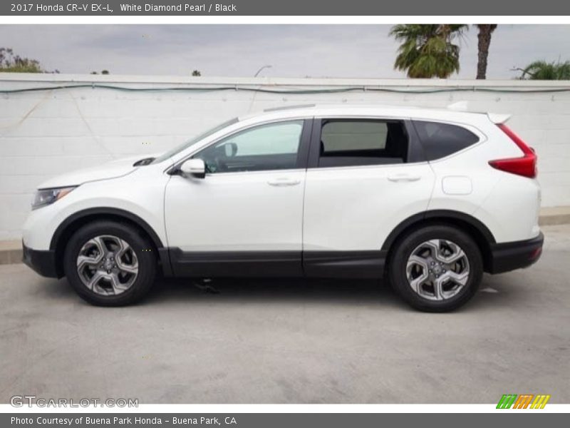 White Diamond Pearl / Black 2017 Honda CR-V EX-L