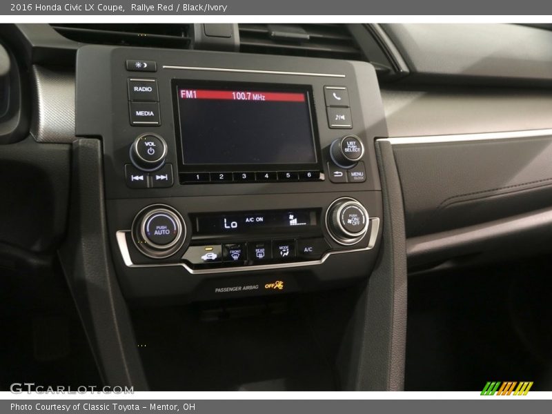 Rallye Red / Black/Ivory 2016 Honda Civic LX Coupe