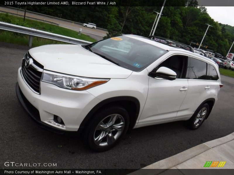 Blizzard Pearl White / Ash 2015 Toyota Highlander Limited AWD