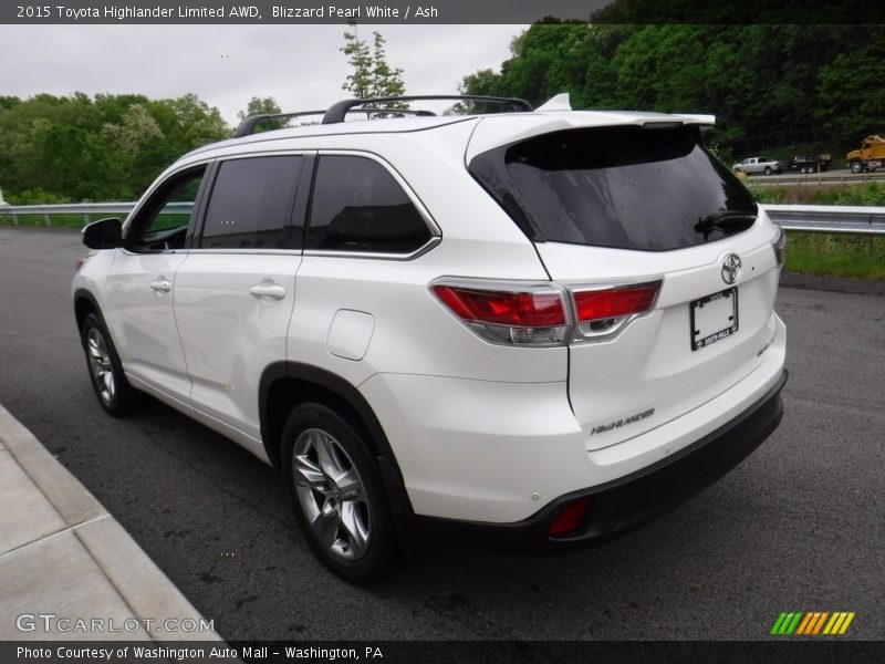 Blizzard Pearl White / Ash 2015 Toyota Highlander Limited AWD