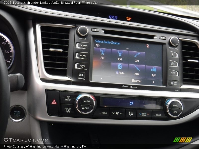 Blizzard Pearl White / Ash 2015 Toyota Highlander Limited AWD