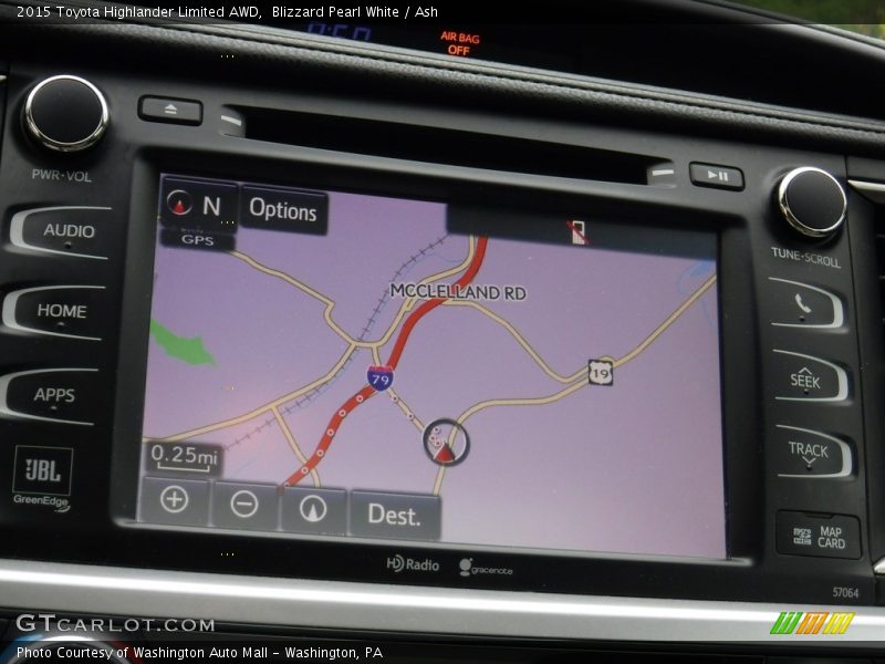 Blizzard Pearl White / Ash 2015 Toyota Highlander Limited AWD