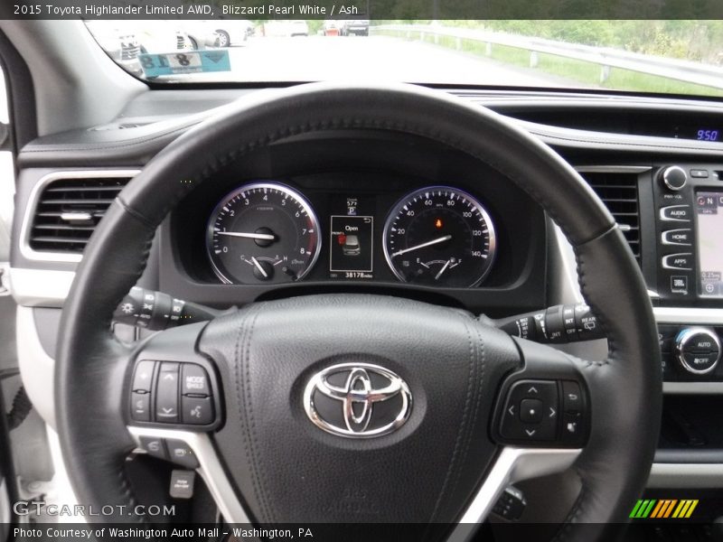 Blizzard Pearl White / Ash 2015 Toyota Highlander Limited AWD