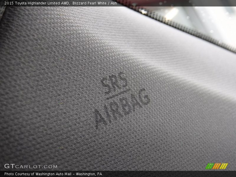 Blizzard Pearl White / Ash 2015 Toyota Highlander Limited AWD