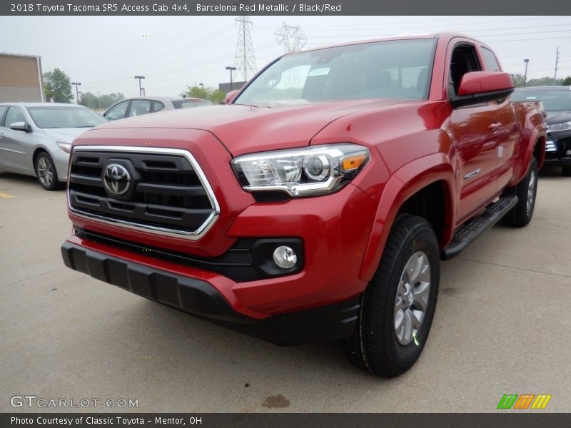 Barcelona Red Metallic / Black/Red 2018 Toyota Tacoma SR5 Access Cab 4x4