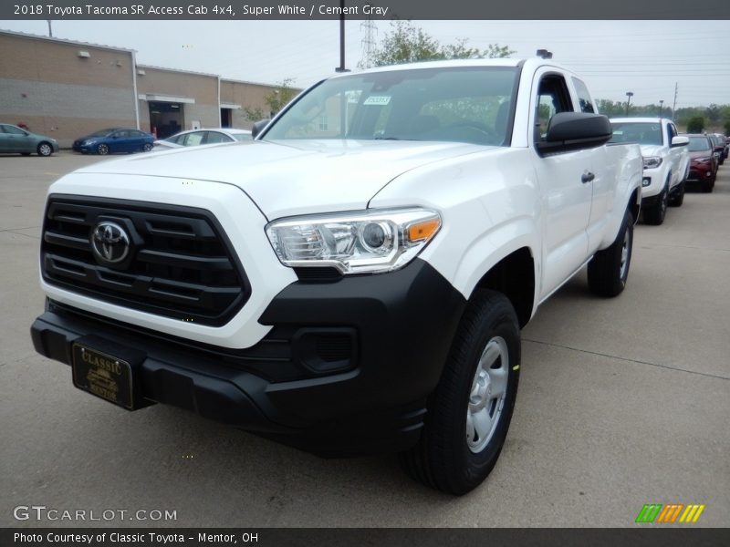 Super White / Cement Gray 2018 Toyota Tacoma SR Access Cab 4x4