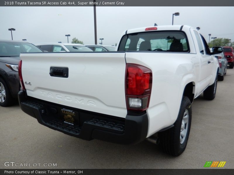 Super White / Cement Gray 2018 Toyota Tacoma SR Access Cab 4x4