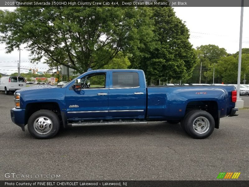 Deep Ocean Blue Metallic / Jet Black 2018 Chevrolet Silverado 3500HD High Country Crew Cab 4x4