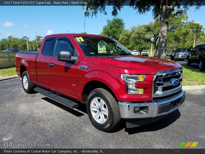 Ruby Red / Earth Gray 2017 Ford F150 XLT SuperCab